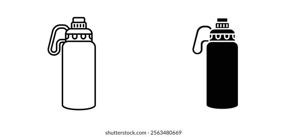 Water bottle icons in outline and fill. vector illustration for ui.