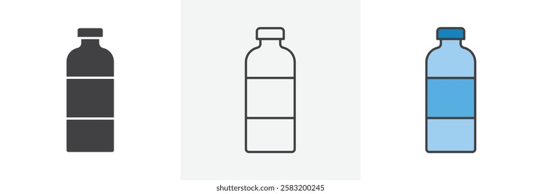 Water bottle icons pack for website designs