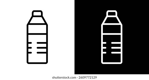 Water bottle icons vector set in stroke line style