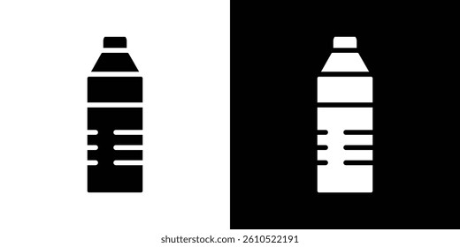 Water bottle icons vector set in solid flat style
