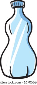 Botella de agua, ilustración, vector sobre fondo blanco.
