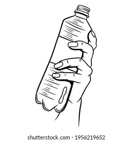 Water bottle. International Water Day. Water in a plastic bottle. Cartoon style. Vector illustration. For design and decoration.