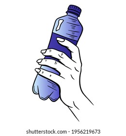 Water bottle. International Water Day. Water in a plastic bottle. Cartoon style. Vector illustration. For design and decoration.
