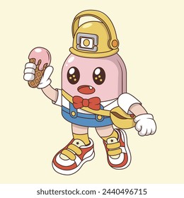 Water bottle isolated in the character