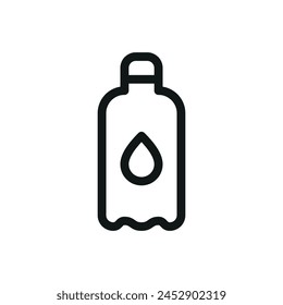 Water bottle isolated icon, bottled water vector symbol with editable stroke