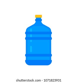 The water bottle isolated on a background. Flat design vector illustration. Big bottle with the 5 litres volume. Plastic object. For water courrier illustration. 