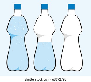 Water bottle isolated on light blue background color vector illustration