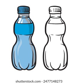 water bottle isolated on white background. Simple design outline style. Easy to edit. Vector illustration