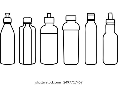 Water Bottle Line Art Illustration Minimalist Drawing for Design Enthusiasts