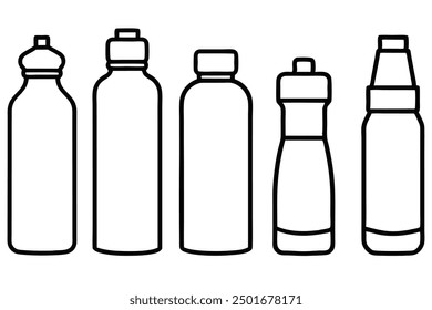 Water Bottle Line Art Illustration Simple Elegant Minimal Design