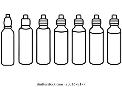 Water Bottle Line Art Illustration Modern Visual Representation of Hydration