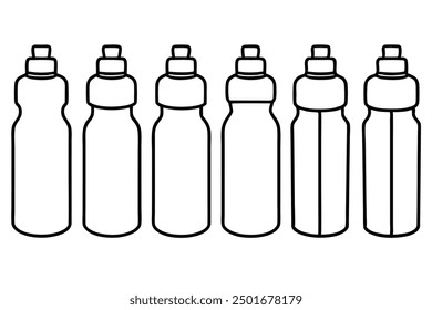 Water Bottle Line Art Illustration Clean and Modern Graphic Style