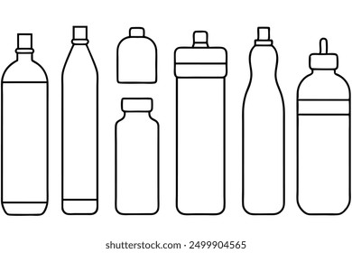 Water bottle line art sketch for artistic and clean visuals