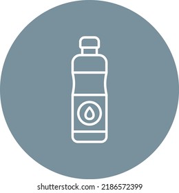 Water Bottle line circle icon vector image. Can also be used for web apps, mobile apps and print media.