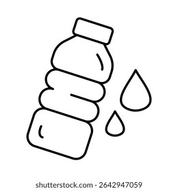 Water Bottle Line Editable Stroke Icon. Fast-food And Drinks Themes Vector Illustration