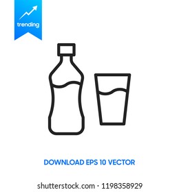 water bottle line icon