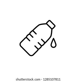 water bottle line icon