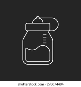 water bottle line icon