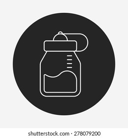 water bottle line icon