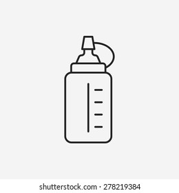 water bottle line icon