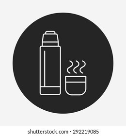 water bottle line icon