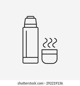 water bottle line icon