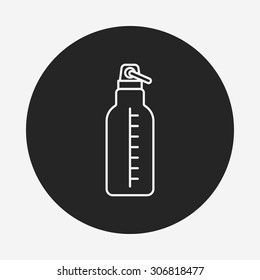 water bottle line icon