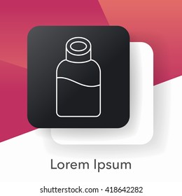 water bottle line icon