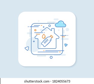 Water bottle line icon. Abstract vector button. Clean aqua drink sign. Liquid symbol. Water bottle line icon. Home concept badge. Vector