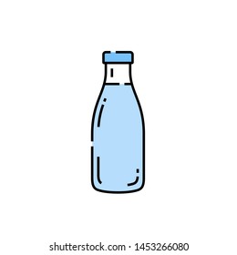 Water bottle line icon. Bottled water symbol. Vector illustration.