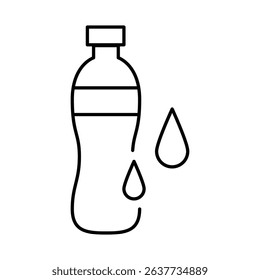 Water Bottle Line Icon. Fitness, Health, Healthy Lifestyle, Wellbeing, Exercise, Health Care, Sport, Workout Editable Stroke Vector Illustration