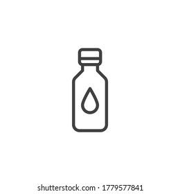Water bottle line icon. linear style sign for mobile concept and web design. Bottle with water drop outline vector icon. Symbol, logo illustration. Vector graphics