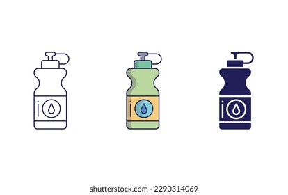 Water bottle line and solid vector icon