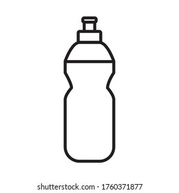 Water bottle line style icon design, Drink beverage mineral liquid fresh natural healthy plastic container clear and cold theme Vector illustration