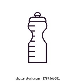 Water bottle line style icon design, Drink beverage mineral liquid fresh natural healthy plastic container clear and cold theme Vector illustration