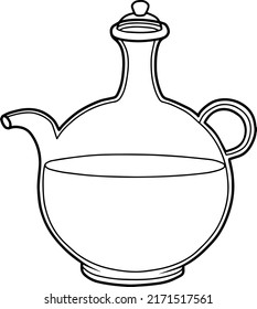 ilustración vectorial de línea de botella de agua aislada en fondo blanco
