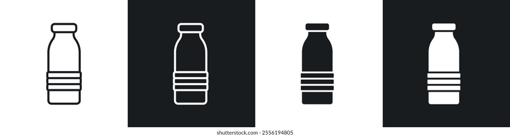Water bottle linear icon set for app, and web design.