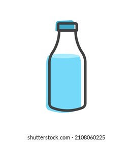 Water bottle linear icon. Vector illustration isolated on white background.