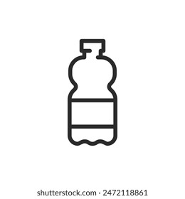 Botella de agua, icono de estilo lineal. Botella de agua reutilizable, hidratación. Ancho de trazo editable.