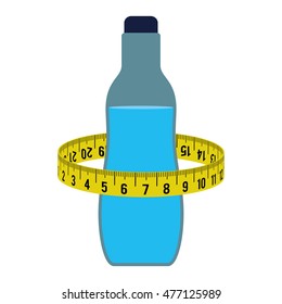 water bottle meter drink healthy organic lifestyle icon. Flat and Isolated design. Vector illustration