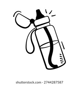 Botella de agua en estilo dibujado a mano moderno, Vector moderno