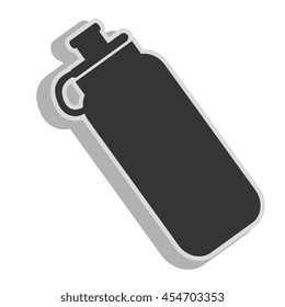 Water bottle object ,isolated black and white flat icon design