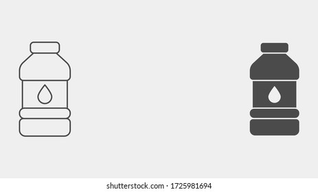 Símbolo de símbolo del icono del vector relleno y contorno del frasco de agua