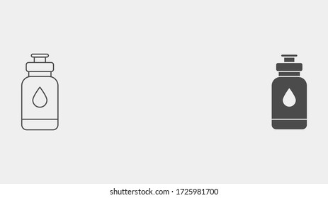 Water bottle outline and filled vector icon sign symbol