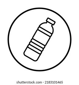 water bottle outline icon vector