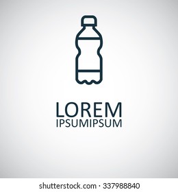 Water Bottle Outline, Thin, Flat, Digital Icon For Web And Mobile
