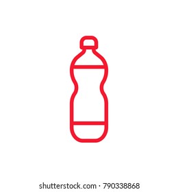 Water bottle outline, thin, flat, digital vector icon for web and mobile