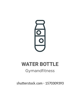 Water bottle outline vector icon. Thin line black water bottle icon, flat vector simple element illustration from editable gymandfitness concept isolated on white background