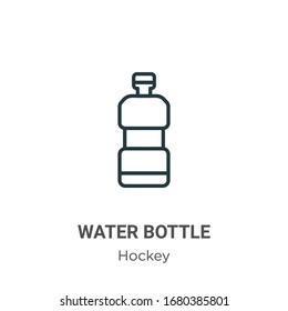 Water bottle outline vector icon. Thin line black water bottle icon, flat vector simple element illustration from editable hockey concept isolated stroke on white background