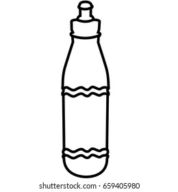 Water bottle outlined vector icon